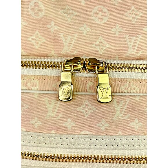 LOUIS VUITTON Pink Denim LV Messenger Bag Laptop Womens Pink White Crossbody GM - Picture 5 of 16